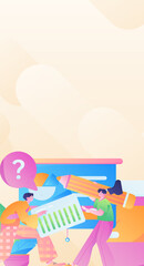 Business People Flat Vector Concept Operation Hand Drawn Illustration
