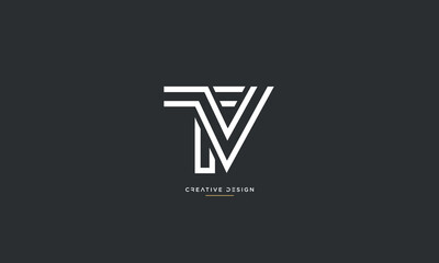 Alphabet letters icon logo TV or VT