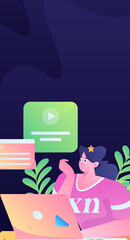 Business People Flat Vector Concept Operation Hand Drawn Illustration
