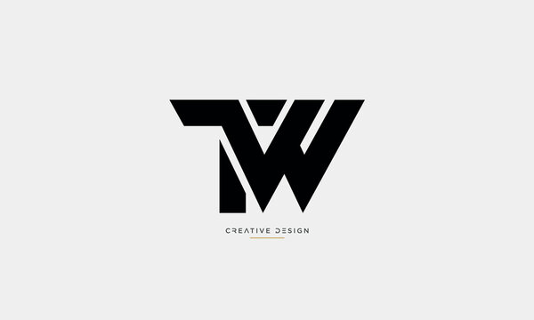 Alphabet letters TW or WT logo monogram