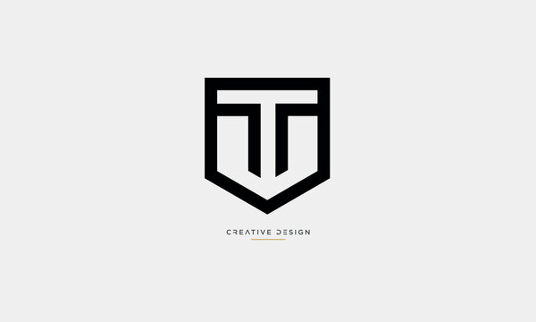 Alphabet letters TW or WT logo monogram