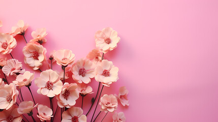 Fototapeta na wymiar flowers on pastal pink