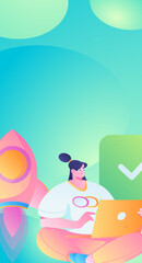 Business People Flat Vector Concept Operation Hand Drawn Illustration
