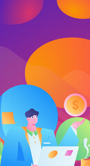 Business People Flat Vector Concept Operation Hand Drawn Illustration
