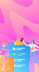 Business People Flat Vector Concept Operation Hand Drawn Illustration
