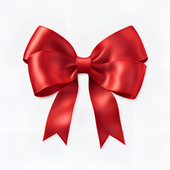 Christmas red ribbon illustration on transparent background, Christmas decoration, holiday decoration material, vector illustration, Luxurious Photorealistic Huge Red Ribbon Bow, Beautiful red bow 