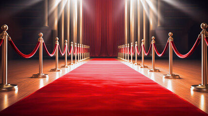Empty red carpet for the Academy Awards
