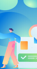 Business People Flat Vector Concept Operation Hand Drawn Illustration
