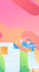 Business People Flat Vector Concept Operation Hand Drawn Illustration
