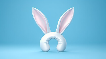 Easter bunny mask on blue background