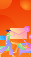 Business People Flat Vector Concept Operation Hand Drawn Illustration
