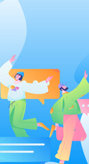 Business People Flat Vector Concept Operation Hand Drawn Illustration
