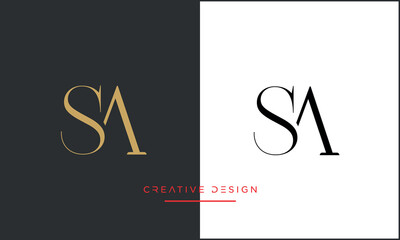 SA or AS Alphabet letters logo monogram