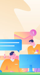 Business People Flat Vector Concept Operation Hand Drawn Illustration
