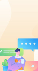 Business People Flat Vector Concept Operation Hand Drawn Illustration
