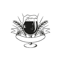 beer glass logo template silhouette illustration