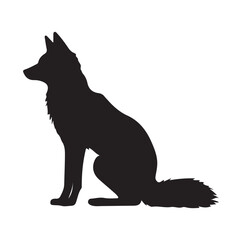 fox silhouette, on white background, isolated, vector