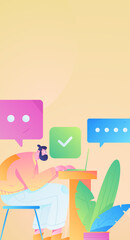 Business People Flat Vector Concept Operation Hand Drawn Illustration
