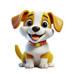 3d illustration of a baby dog smiling3d render cartoon baby dog smiling