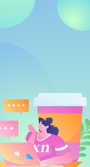 Business People Flat Vector Concept Operation Hand Drawn Illustration
