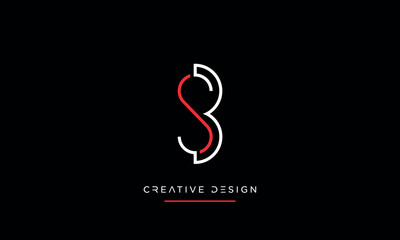 Alphabet letters SB or BS logo monogram