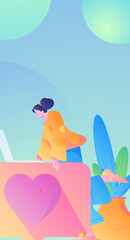 Business People Flat Vector Concept Operation Hand Drawn Illustration
