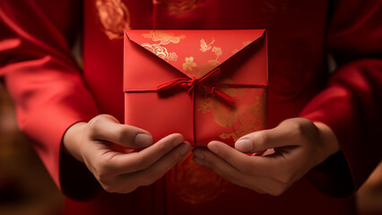 chinese new year celebration with red envelopes and family traditions