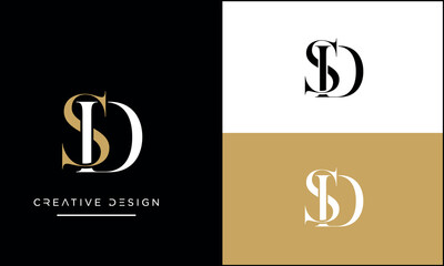 Alphabet letters icon logo SD or DS