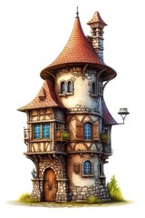 Obraz premium House in european medieval architecture style. Fantasy, fairytale concept. Ai Generative