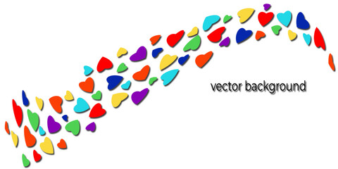 Background, banner, Valentine's Day greeting card with flying hearts vector image