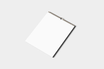 Calendar mockup on white background