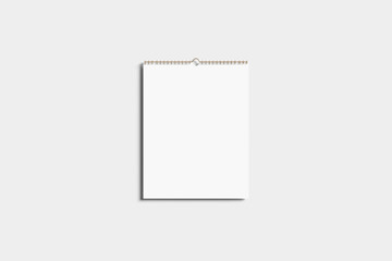 Blank calendar mockup on white background