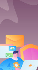 Business People Flat Vector Concept Operation Hand Drawn Illustration
