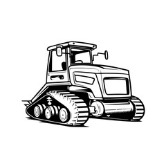 Naklejka premium silhouette of a tractor illustration vector 