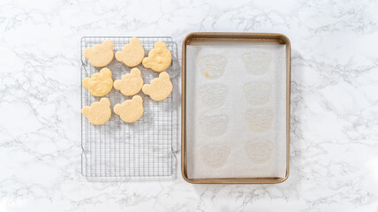 Panda shaped shortbread cookies with chocolate icing
