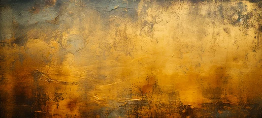 Fotobehang Rusty metal wall with a lot of scratches and dents. Metal gold wall, brass wall Background, For art texture, presentation design or web design and web background. © toodlingstudio