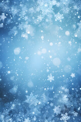 Fototapeta premium Christmas blue background with snow.