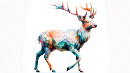 Colorful Polygonal Deer. Type B - Generated by AI