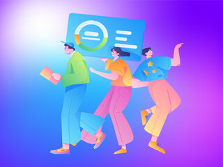 Business People Flat Vector Concept Operation Hand Drawn Illustration
