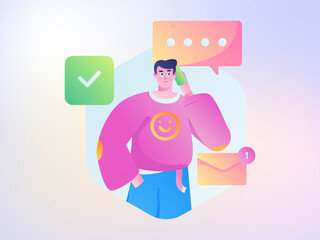 Business People Flat Vector Concept Operation Hand Drawn Illustration
