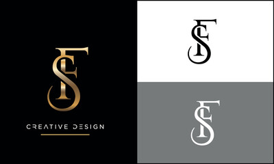 Alphabet letters SF or FS logo monogram