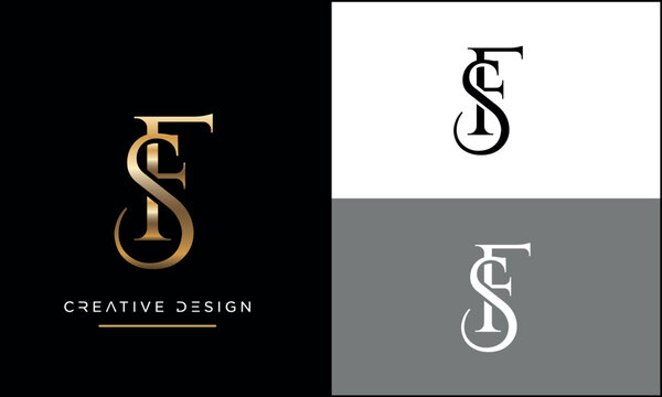 Alphabet letters SF or FS logo monogram