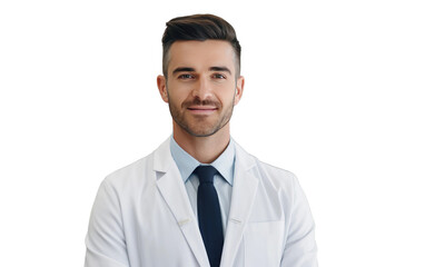 Pharmacist In White Coat Isolated on a Transparent Background PNG.