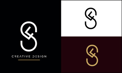 Alphabet letters SF or FS logo monogram