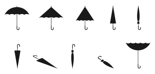 Umbrella icon set. flat vector design isolated on white background.