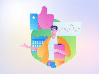 Business People Flat Vector Concept Operation Hand Drawn Illustration
