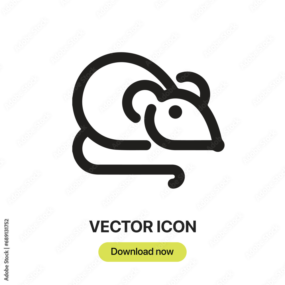 Leinwandbilder mouse icon vector. linear-style sign for mobile concept and web design. mouse symbol illustration. p