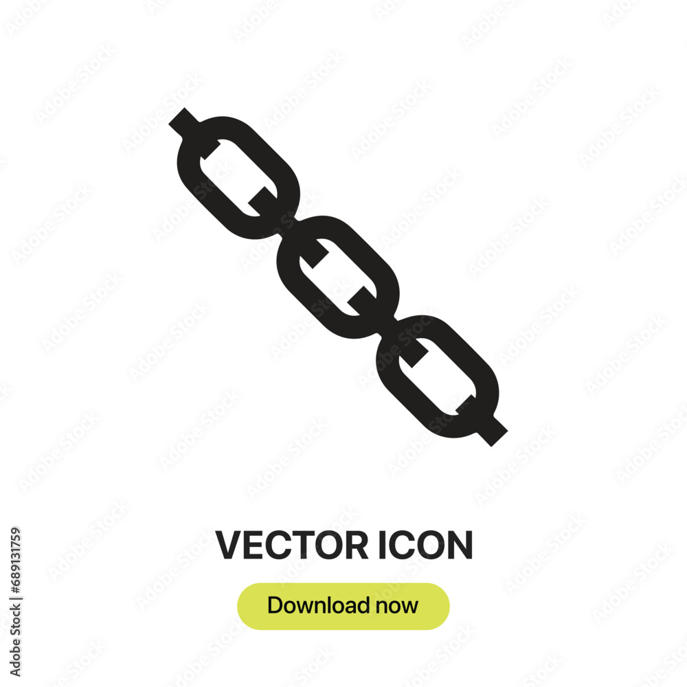 Leinwandbilder chains icon vector. linear-style sign for mobile concept and web design. chains symbol illustration.