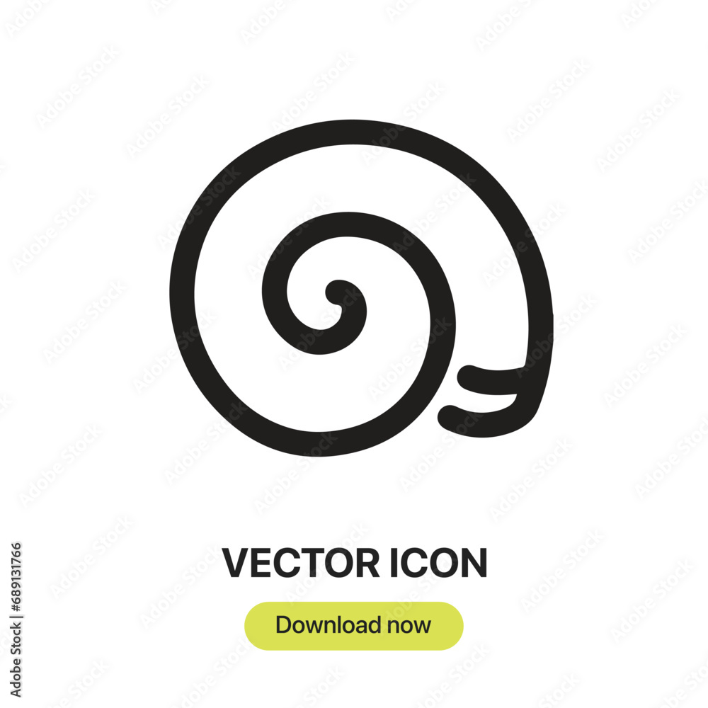 Leinwandbilder snail icon vector. linear-style sign for mobile concept and web design. snail symbol illustration. p