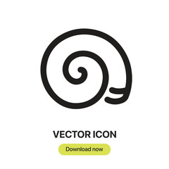 Obraz premium Snail icon vector. Linear-style sign for mobile concept and web design. Snail symbol illustration. Pixel vector graphics - Vector. 